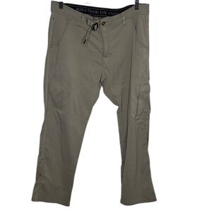 Prana Grey Brown Nylon Cargo Pants Men Size 34x30